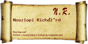 Noszlopi Richárd névjegykártya
