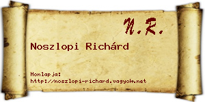 Noszlopi Richárd névjegykártya