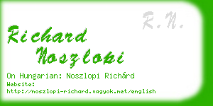 richard noszlopi business card