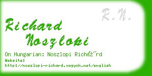 richard noszlopi business card
